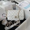 cc 23K AS2431 Mini flap Lambskin bag with top handle Black/white