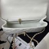 cc 23K AS2431 Mini flap Lambskin bag with top handle Black/white