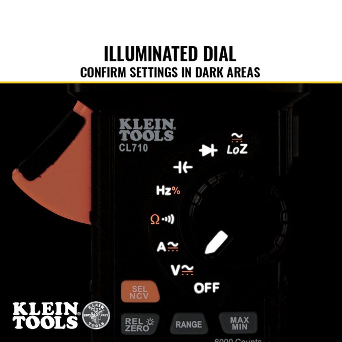 Klein Tools CL710 600A AC/DC Auto-Ranging Digital Pro Clamp Meter - Image 9