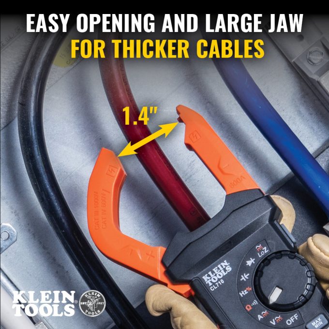 Klein Tools CL710 600A AC/DC Auto-Ranging Digital Pro Clamp Meter - Image 7
