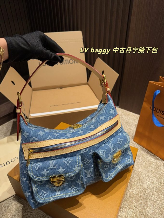 Louis new arrival vintage denim bag size:29*20 cm - Image 4