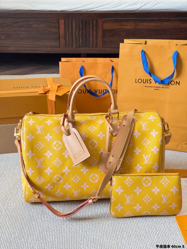 Louis new arrival yellow speedy bag size:40 cm