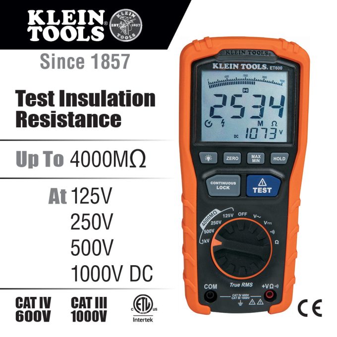 Klein Tools ET600 Insulation Resistance Tester - Image 3