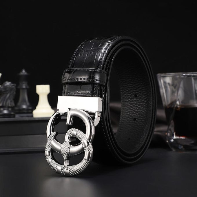 3 Colors  printed letter leather belt - Image 5