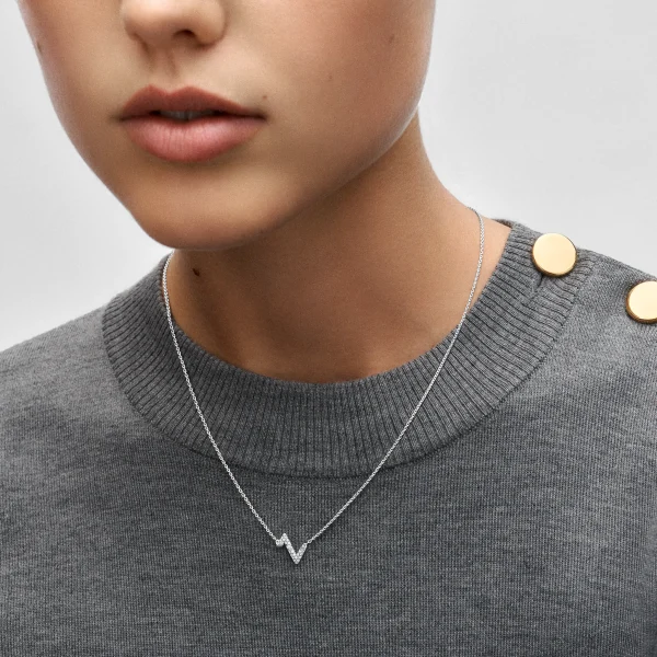 Louis Volt Upside Down White Gold and Diamond Pendant