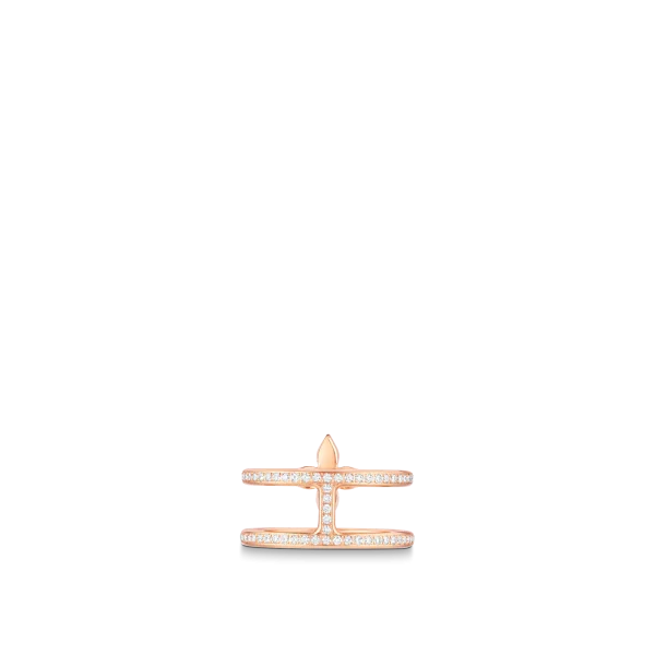 Idylle Blossom Rose Gold and Diamond Double Row Ring