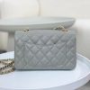 CC Classic Flap Caviar Shoulder Bag 20Cm For Ladies Light Gray Wiht Gold
