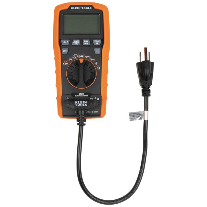Klein Tools ET270 Digital Multi-Tester DMM with Receptacle Tester - Image 3