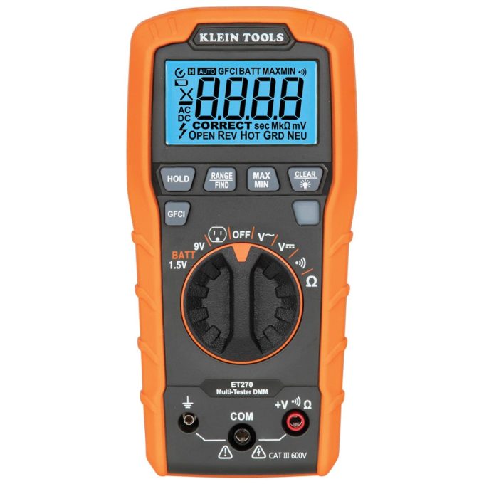 Klein Tools ET270 Digital Multi-Tester DMM with Receptacle Tester - Image 4