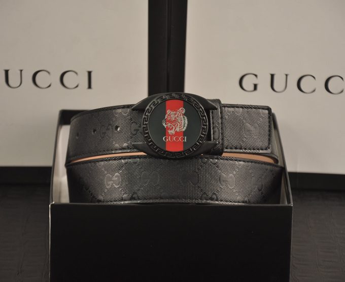 2 Colors  printed letter leather belt - Image 4