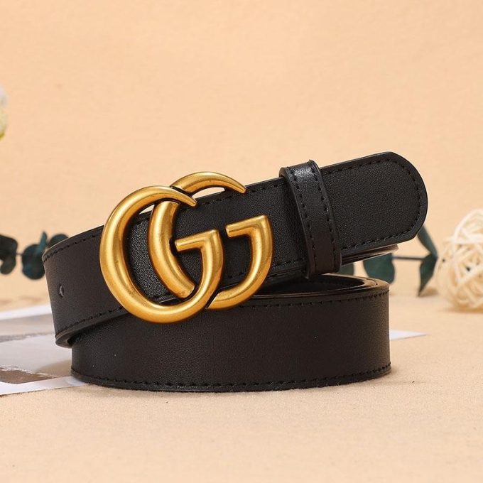 5 Colors Fashion Double G Letter Ladies Leather Belt - Image 2