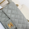 CC Classic Flap Caviar Shoulder Bag 20Cm For Ladies Light Gray Wiht Gold