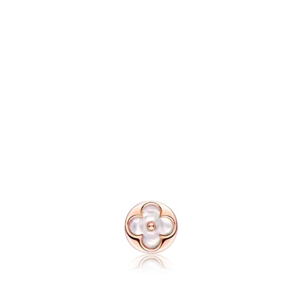 Color Blossom Sun Rose Gold and White Mother-of-Pearl Earring - Single
