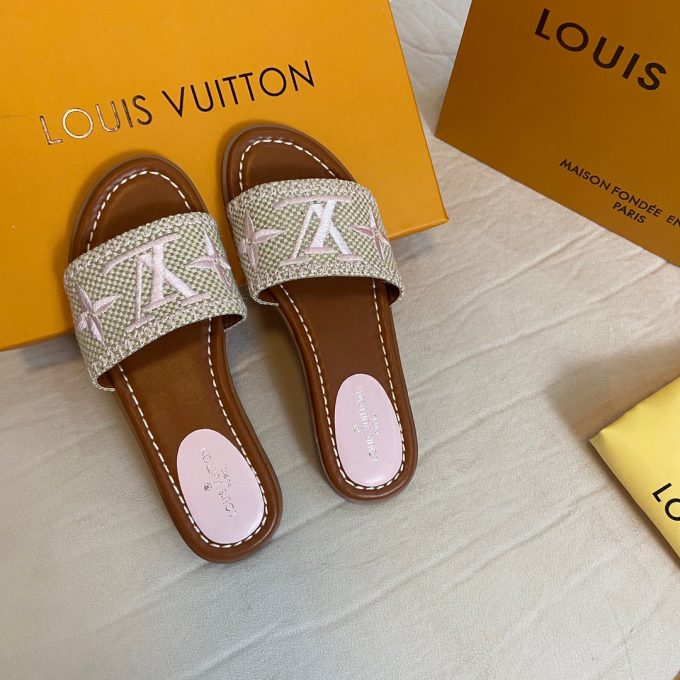 Summer Straw Monogram Slippers - Image 9