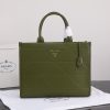 PP big size leather Symbole bag with topstitching