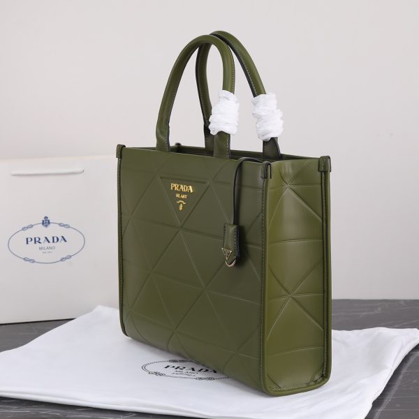 PP big size leather Symbole bag with topstitching