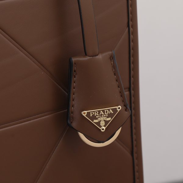 PP big size leather Symbole bag with topstitching