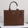 PP big size leather Symbole bag with topstitching