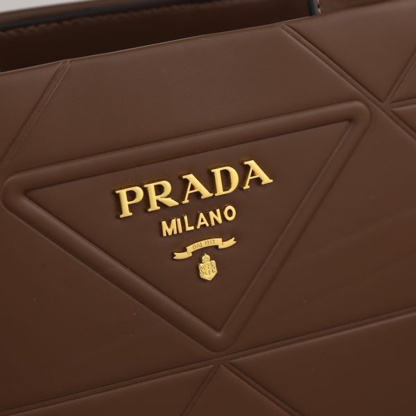 PP big size leather Symbole bag with topstitching