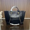 CC leather tote bag black/white size: 36.5/32/15 cm