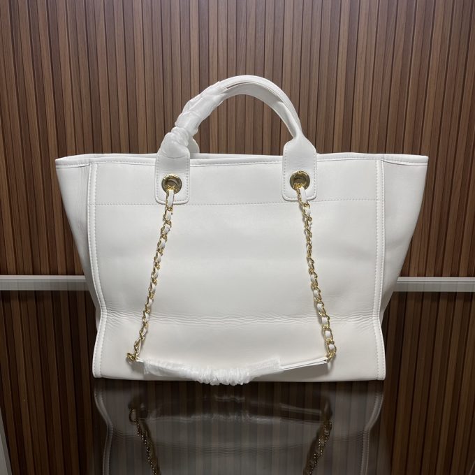 CC leather tote bag black/white size: 36.5/32/15 cm - Image 16