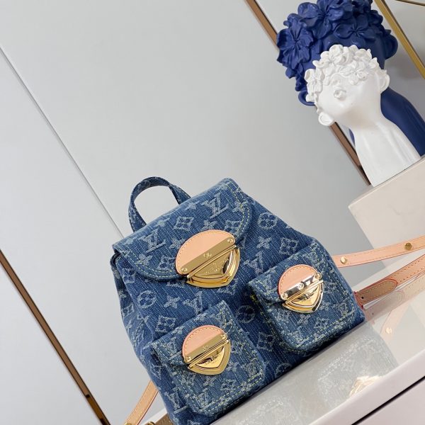 Louis Monogram Denim backpack bag size : 21-12-23 cm