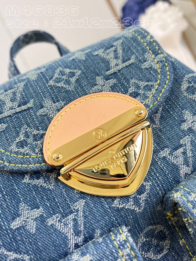 Louis Monogram Denim backpack bag size : 21-12-23 cm - Image 8