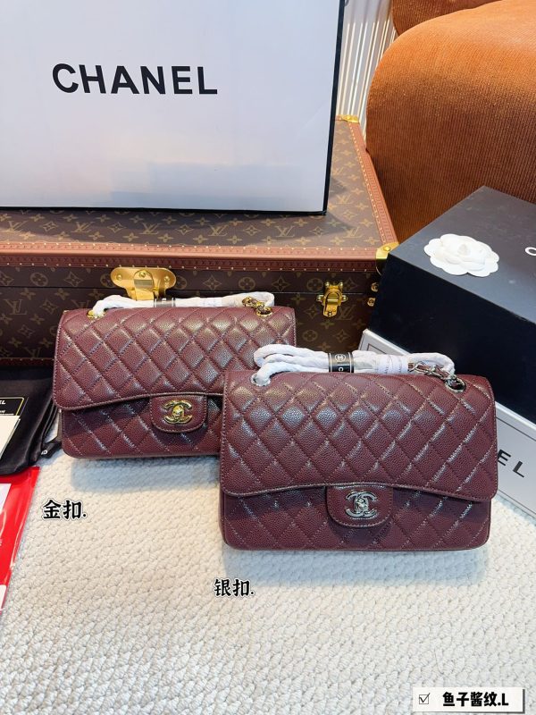 CC new arrival cf bag caviar leather size; 26*6*17cm