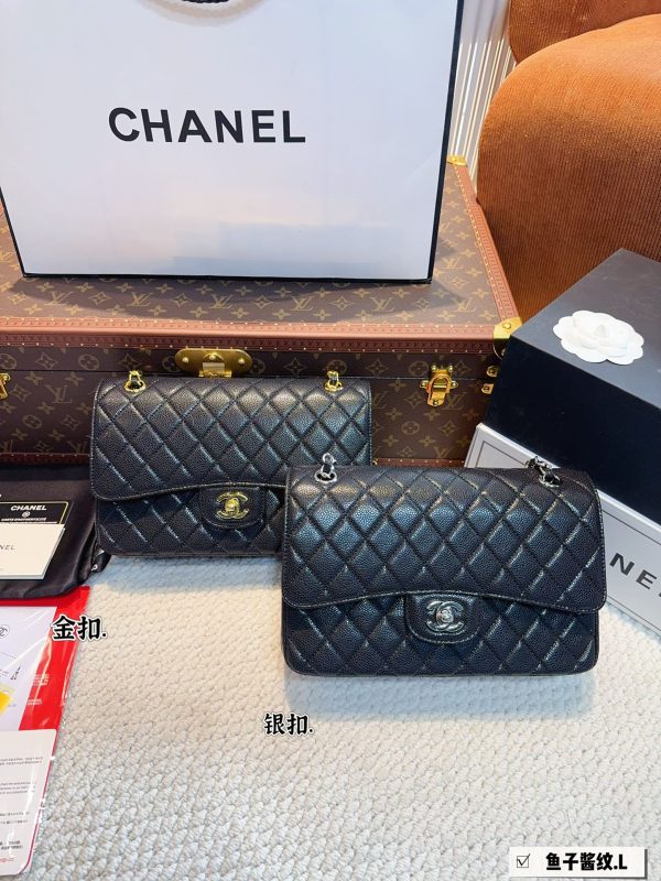 CC new arrival cf bag caviar leather size; 26*6*17cm