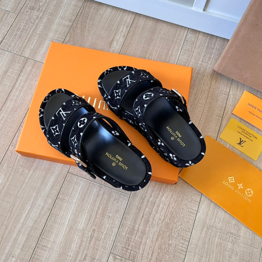 Suede Monogram Thick-Soled Slippers - Image 5