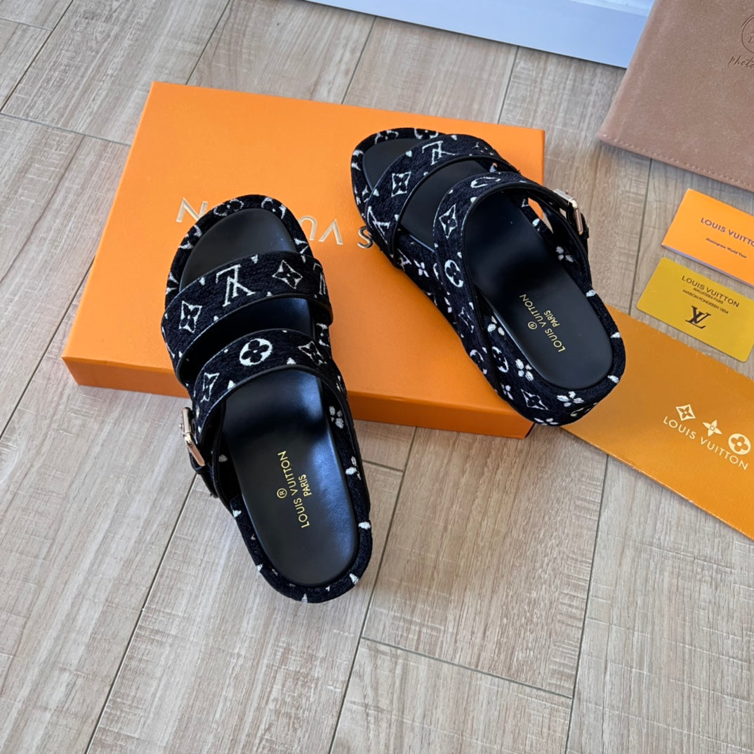 Suede Monogram Thick-Soled Slippers - Image 4