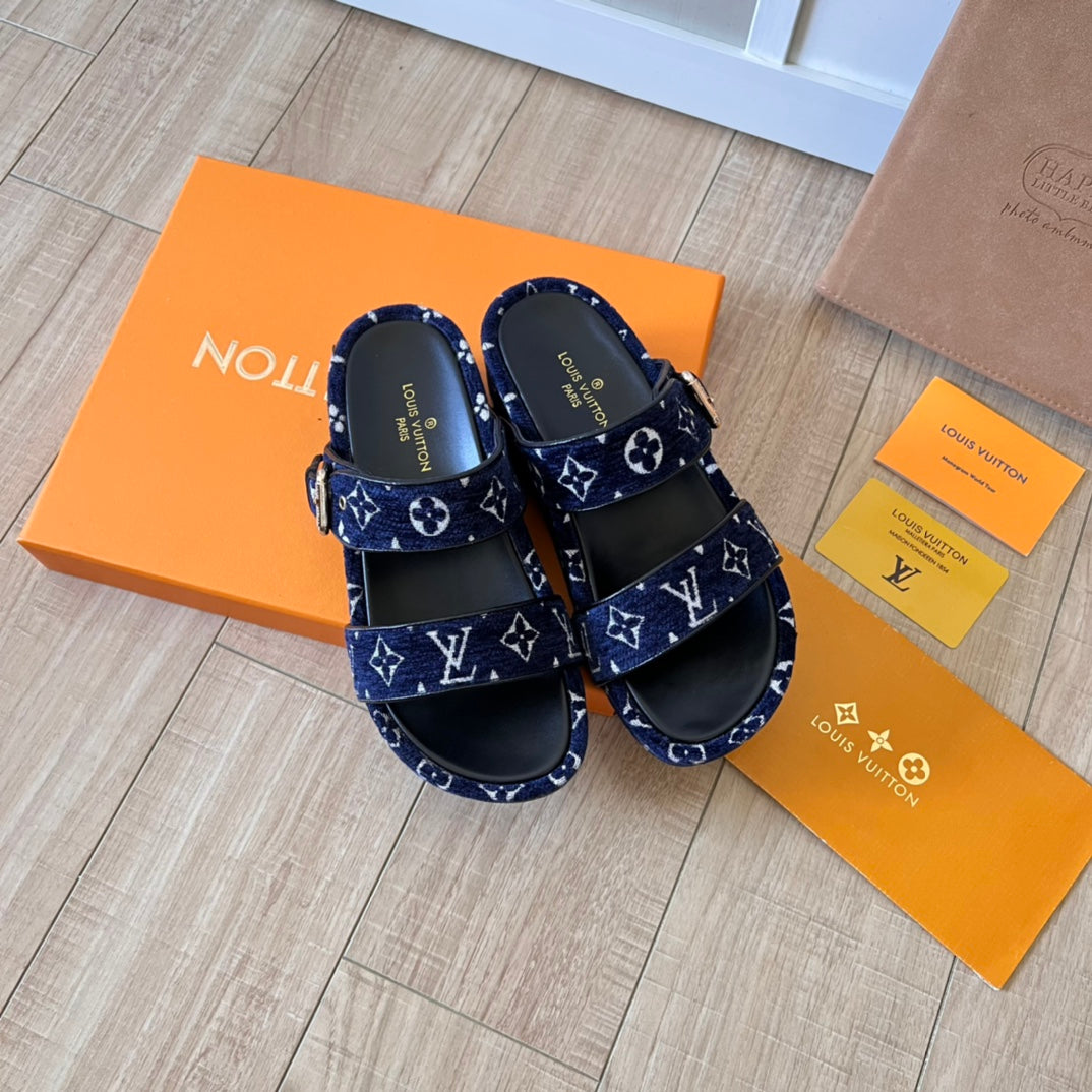 Suede Monogram Thick-Soled Slippers - Image 7