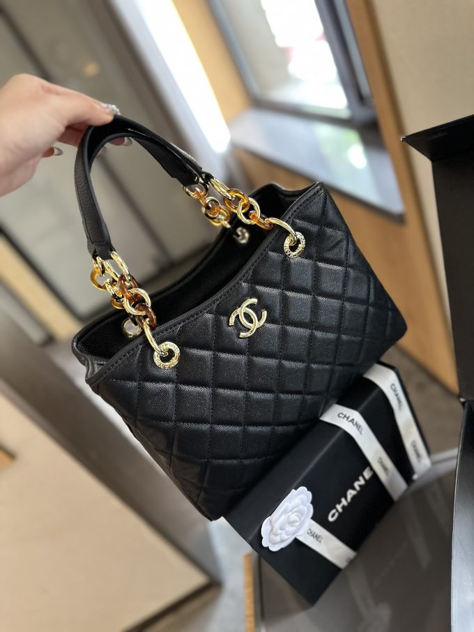 Cc new arrival vintage tote bag caviar leather size: 27cm - Image 8
