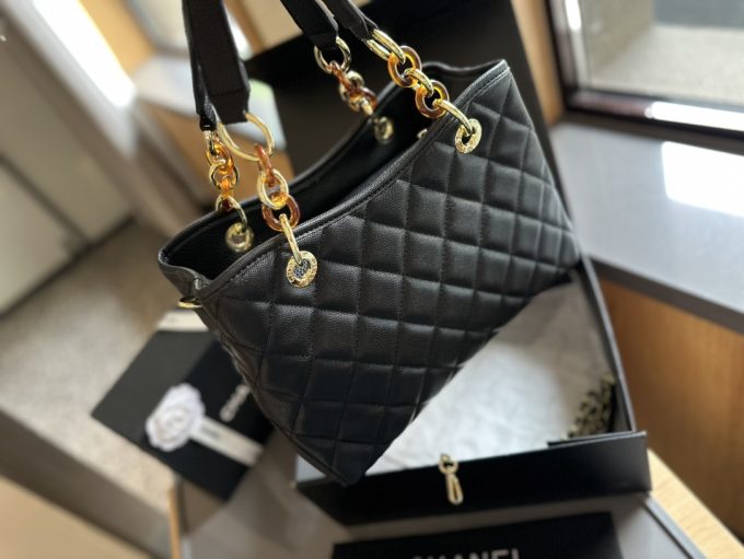 Cc new arrival vintage tote bag caviar leather size: 27cm - Image 5
