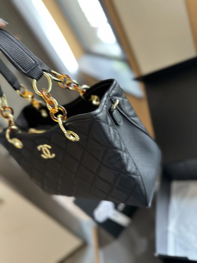 Cc new arrival vintage tote bag caviar leather size: 27cm - Image 11