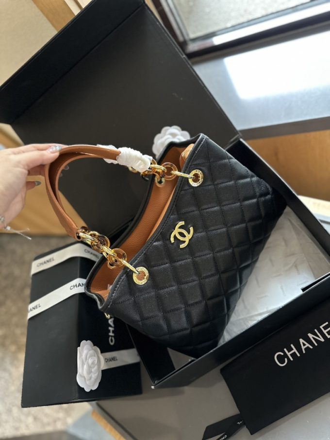 Cc new arrival vintage tote bag caviar leather size: 27cm - Image 16