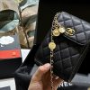 CC new arrival caviar leather phone bag size: 12*16 cm