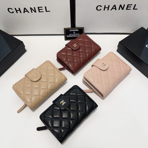 Cc new arrival caviar leather wallet size: 15*10 cm
