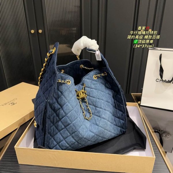 Cc new arrival denim tote bag size: 34*37 cm