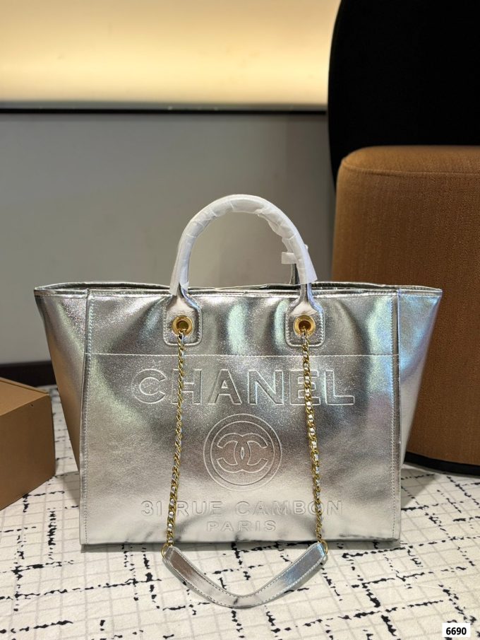 Cc new arrival tote bag gold silver size:36*30 cm - Image 2