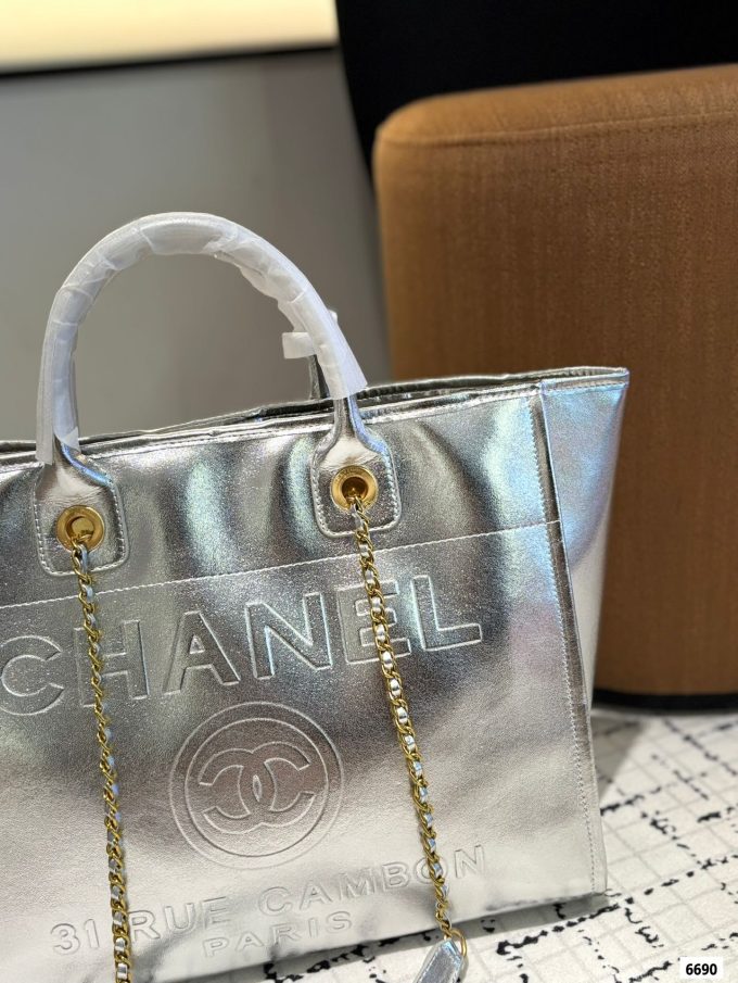 Cc new arrival tote bag gold silver size:36*30 cm - Image 9