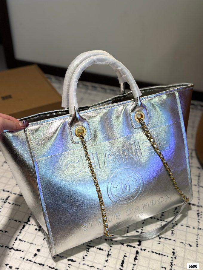 Cc new arrival tote bag gold silver size:36*30 cm - Image 6