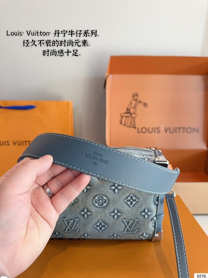Louis new arrival denim trunk bag size: 23*8*16cm - Image 7