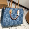Louis new arrival Onthego denim tote bag size: 35*28*14 cm