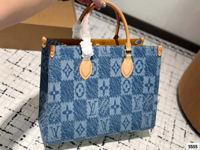 Louis new arrival Onthego denim tote bag size: 35*28*14 cm - Image 8