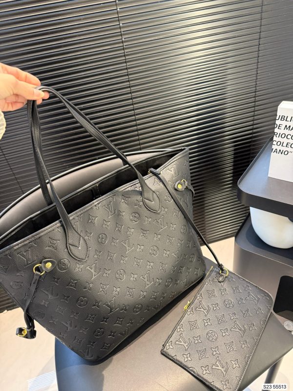 Louis new arrival black neverfull bag size: 33*29 cm
