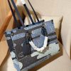 Louis new arrival denim onthego tote bag size:35 cm