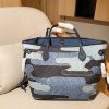 Louis new arrival denim neverfull tote bag size:32 cm