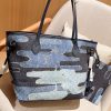 Louis new arrival denim neverfull tote bag size:32 cm