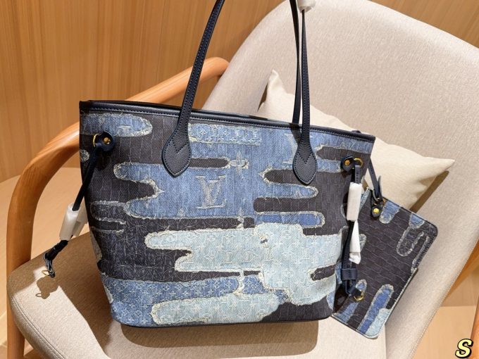 Louis new arrival denim neverfull tote bag size:32 cm - Image 5